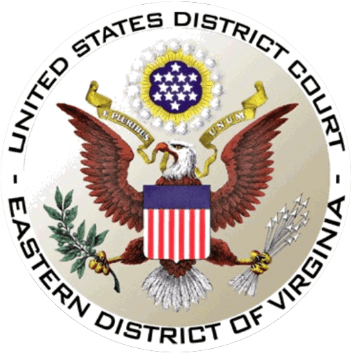 United States District Court Eastern District of Virginia official seal featuring an eagle and shield
